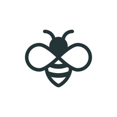 Bee. Honeybee abstract logo. Bee simple vector illustration. Part of set.