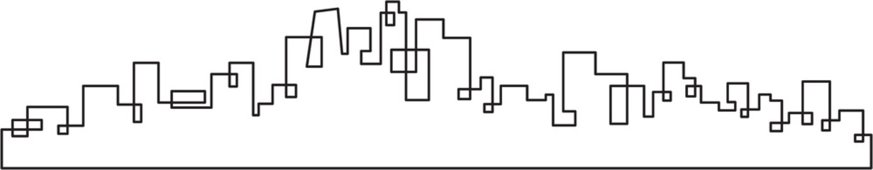 modern cityscape skyline outline drawing. 