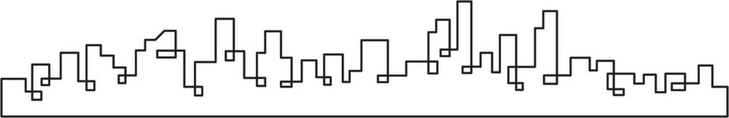 Fototapeta premium modern cityscape skyline outline drawing. 