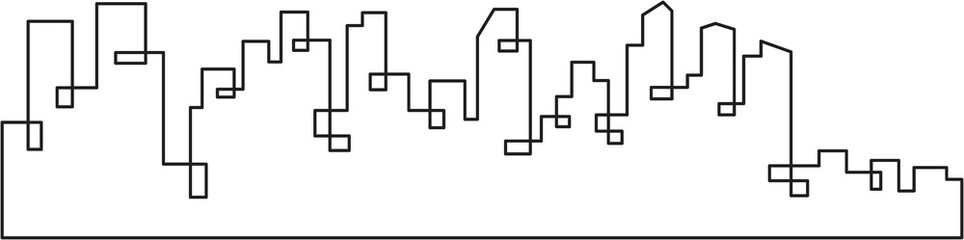 modern cityscape skyline outline drawing. 