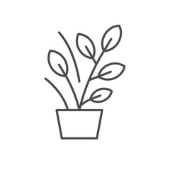 Domestic plant line outline icon