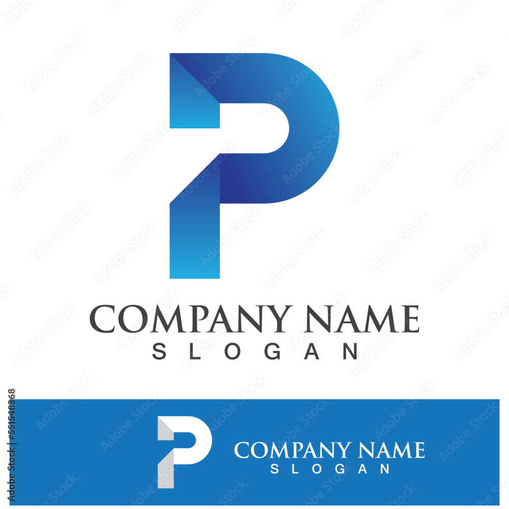 Sticker Letter P icon logo design illustration