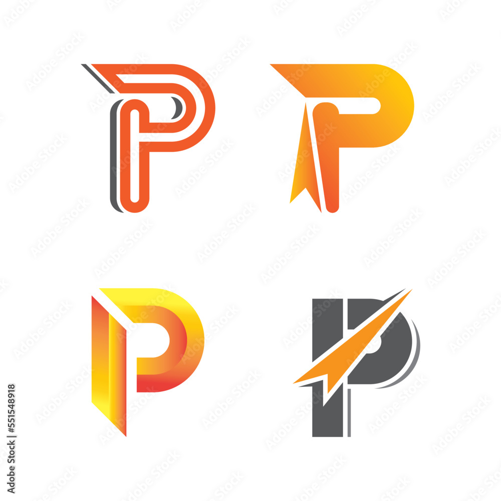 Wall mural Letter P icon logo design illustration