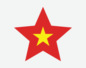 Vietnam Star Flag. Vietnamese Star Shape Flag. Viet Nam Country National Banner Icon Symbol Vector Flat Artwork Graphic Illustration