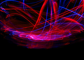 light painting abstract background with glowing lines