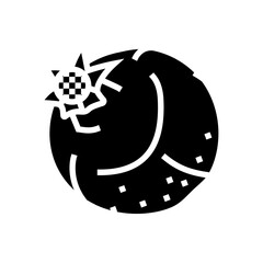 pomegranate fruit ripe glyph icon vector. pomegranate fruit ripe sign. isolated symbol illustration