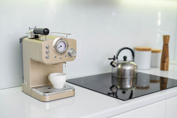 Modern white kitchen clean interior design