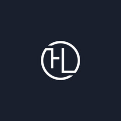 HL circle initial monogram vector icon illustration
