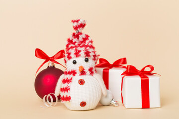 Beautiful christmas toys on light table