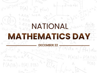 National mathematics day with white and sums concept