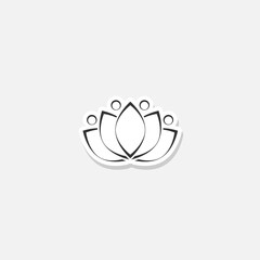 Lotus sticker icon isolated on white