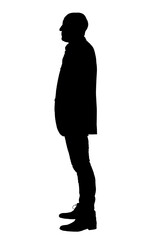 silhouette of a man with blazer on white background