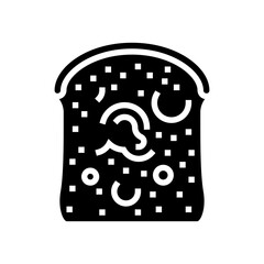 bread rotten food glyph icon vector. bread rotten food sign. isolated symbol illustration