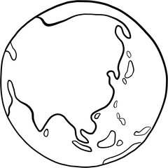earth doodle freehand drawing. 