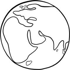 earth doodle freehand drawing. 
