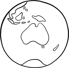 earth doodle freehand drawing. 