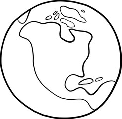 earth doodle freehand drawing. 