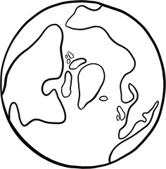 earth doodle freehand drawing. 