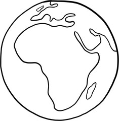 earth doodle freehand drawing. 