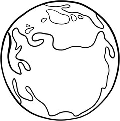 earth doodle freehand drawing. 