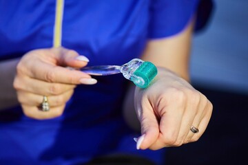 Mesoroller for procedures in cosmetology. Medicine for beauty and youth.