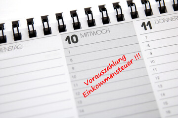 Stichtag für die Vorauszahlungen