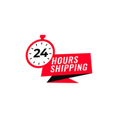 Fototapeta na wymiar 24 Hours Shipping Shopping Label
