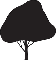 simplicity tree freehand silhouette drawing.