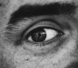 Eye of a man in close-up
