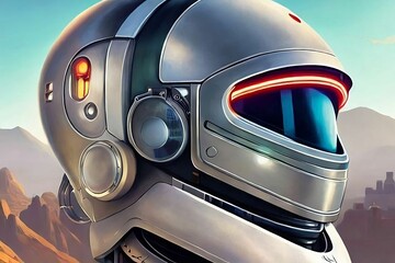 Fototapeta premium Futuristic World, cyborgs and robots, Artificial intelligence, technology, AI automation, Virtual reality, science