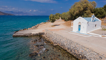 view of the sea from the church Crete