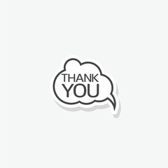 Speech Bubble Thank you sticker icon