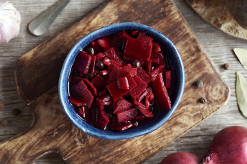 Beetroot kvass - fermented red beets with spices