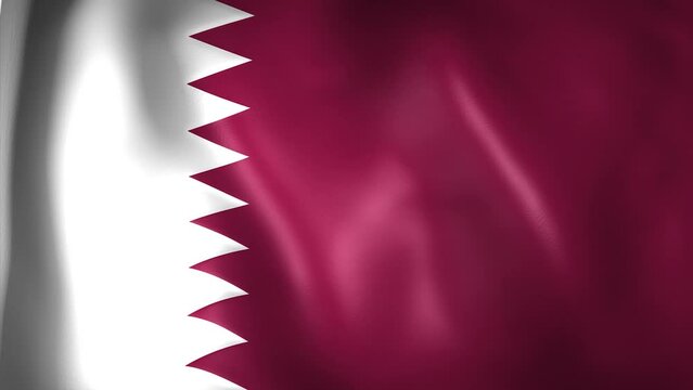 Animation of State of Qatar flag. 4K. Qatar flag flying, Qatar flag ,	