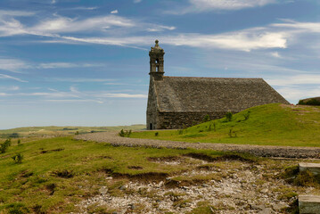 Chapel on top of the "mount" Saint Michel de Braspart  (Brittany)