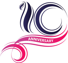 Anniversary 10. for Celebrating 10th anniversary event illustration