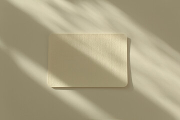 Empty Blank texture canvas paper card with copy space for your text message. Light and shadows minimalism style template background.