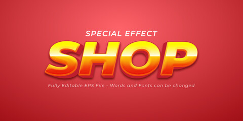 Shop editable text effect 3d style template