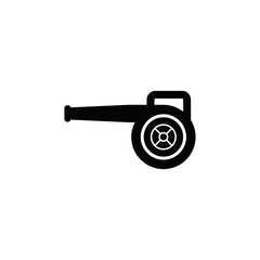 Dust Blower icon in black flat glyph, filled style isolated on white background