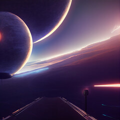 the moon over the earth