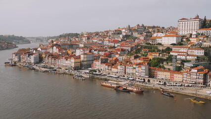 Naklejka na ściany i meble City Porto view. The old building of city Porto, Portugal