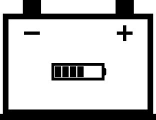 Car battery with small battery icon