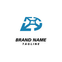 D letter and drone logo