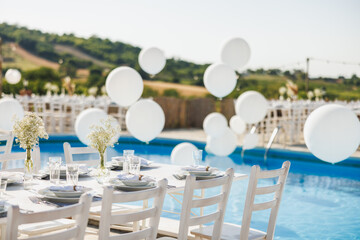 Wedding Setting Around Swimming Pool