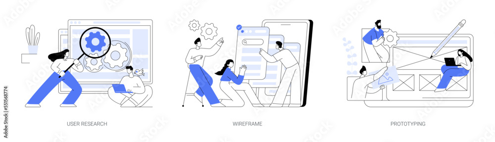 Poster ux design abstract concept vector illustrations.