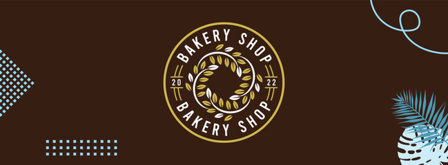 Retro Bakery Logo Design Bake and Cake Pastry Simple Homemade Badge Template