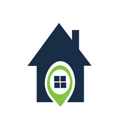 Fototapeta premium house icon on blue