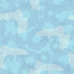 Suspended Matter, a vector uranian blue seamless pattern background.