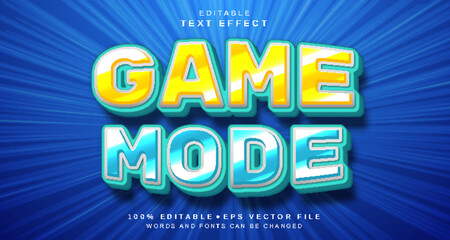 Game Mode Editable Text Effect with comic zoom background