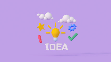 Concept of creative thinking and innovation idea 3D render illustration